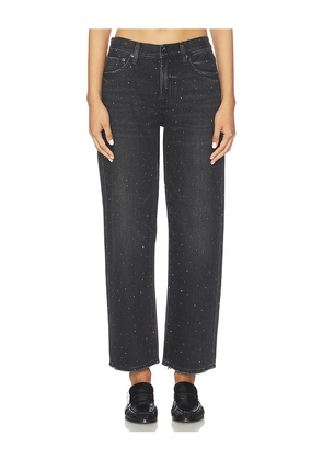 PISTOLA Lexi Midrise Bowed Straight Jeans in Black. Size 24. Also in 25, 26, 27, 31, 32.