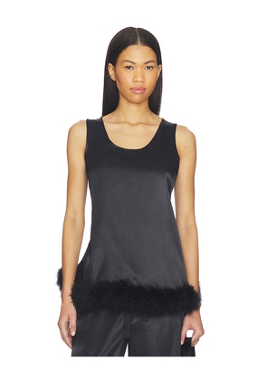 Sleeper Bisou Bisou Top With Feathers in Black. Size L. Also in M, S, XL, XS.