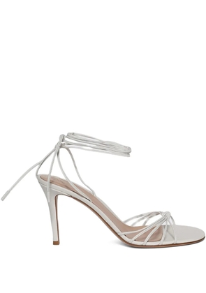 Gianvito Rossi 85mm lace-up leather sandals - White