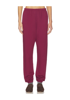perfectwhitetee Johnny French Terry Easy Sweatpant in Burgundy. Size L. Also in M, S, XS.