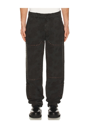 Pleasures Cowhide Double Knee Work Pant in Black. Size 28. Also in 30, 32, 34.