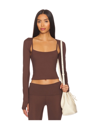 WellBeing + BeingWell LoungeWell Light Tate Shrug in Brown. Size L. Also in M, S, XL, XS.