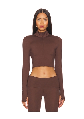 WellBeing + BeingWell LoungeWell Light Jordan Half Zip Top in Brown. Size L. Also in M.