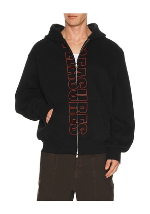 Pleasures Impact Zip Hoodie in Black. Size L. Also in XL/1X.