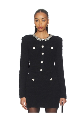 self-portrait Black Crystal Trim Cardigan in Black. Size L. Also in M, S, XS.