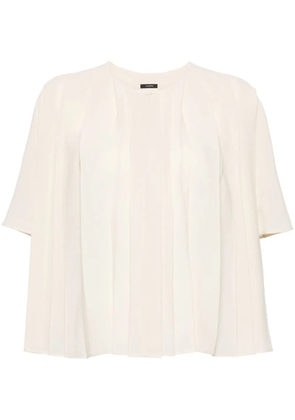JOSEPH Bouloi collarless pleated blouse - Neutrals