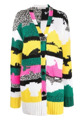 Philosophy Di Lorenzo Serafini patterned-jacquard chunky-knit cardigan - Yellow