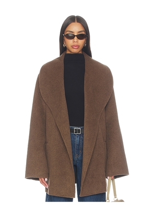 SEROYA Dulcetta Wool Coat in Brown. Size L. Also in M, S, XL.