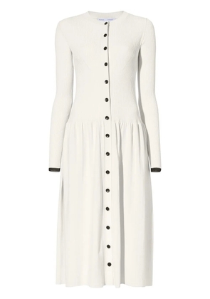 Proenza Schouler White Label ribbed-knit button-fastening dress - Neutrals