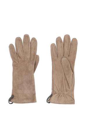 Brunello Cucinelli elasticated suede gloves - Neutrals