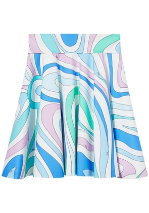 PUCCI Marmo-print A-line miniskirt - Blue