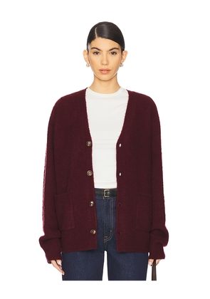 WAO Solid Brushed Cardigan in Burgundy. Size M. Also in S, XS.