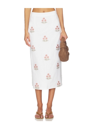 Rosewater House Yalda Skirt in White. Size L. Also in M, S.