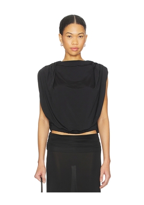 The Line by K Bobi Draped Shell Top in Black. Size L. Also in M, S, XS.