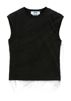 MSGM mesh-overlay tank top - Black