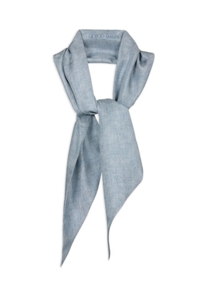 Giorgio Armani logo-detail scarf - Blue