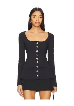 WeWoreWhat Boatneck Peplum Blazer in Black. Size 0. Also in 2, 4.