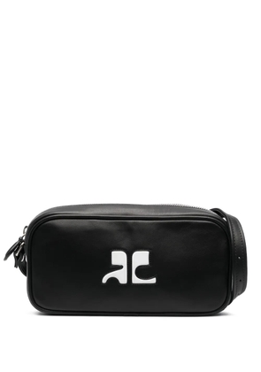 Courrèges logo-embellished shoulder bag - Black