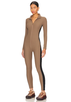 YEAR OF OURS Thermal Ski Onesie in Taupe. Size M. Also in L, S.