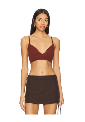 WeWoreWhat Sweater Bra Top in Brown. Size L. Also in M, S, XL, XS.