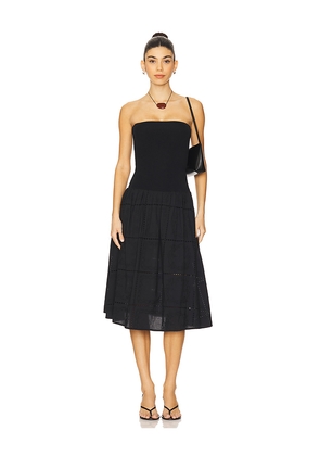 WeWoreWhat Ribbed Cotton Midi Dress in Black. Size L. Also in M, S, XS.