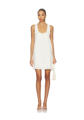 SPELL Maiden Lace Mini Dress in White. Size L. Also in S, XL, XS.