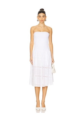 WeWoreWhat Ribbed Cotton Midi Dress in White. Size L. Also in M, S, XS.