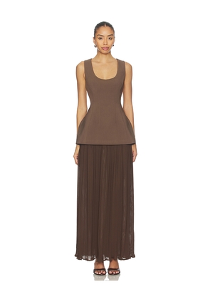 The Bekk Delilah Dress in Brown. Size L. Also in M, S, XS.