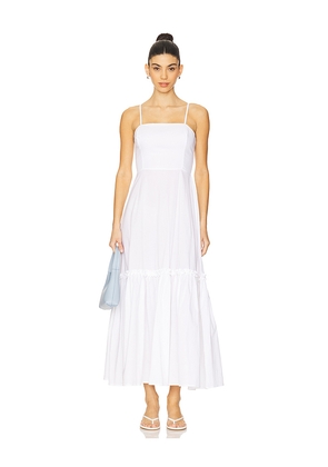 WeWoreWhat Ruffle Flare Midi Dress in White. Size 0. Also in 12, 2, 4, 6, 8.