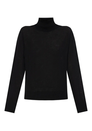 DSQUARED2 logo-embroidered turtleneck jumper - Black