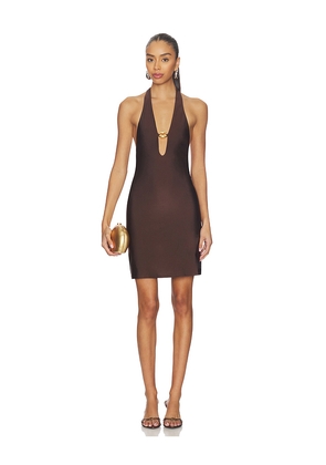 Shani Shemer Miki Mini Dress in Brown. Size L. Also in M, S, XS.