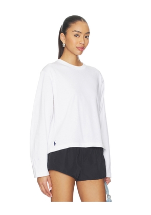 Polo Ralph Lauren Jersey Crop Long Sleeve T-shirt in White. Size L. Also in M, S, XL, XS, XXS.