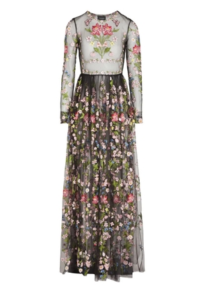 Giambattista Valli botanical tulle dress - Black