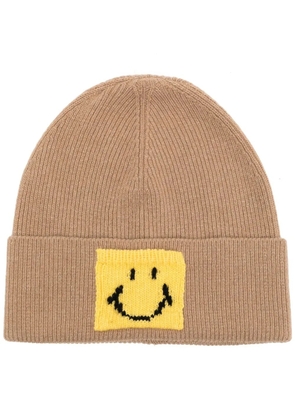 Joshua Sanders Smiley face-detail beanie - Brown