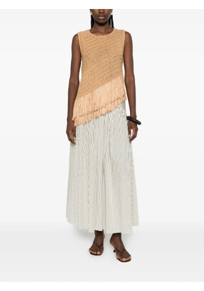 STAUD stripped panelled midi skirt - Neutrals