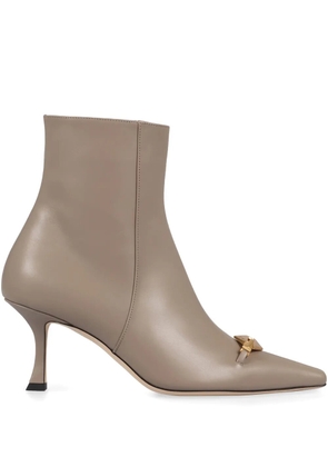 Jimmy Choo 70mm pointed-toe leather boots - Neutrals