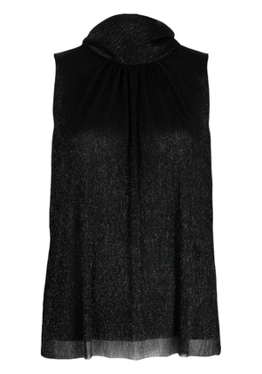 Talbot Runhof metallic-effect sleeveless top - Black