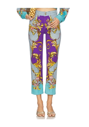 Versace Jeans Couture 5 Pocket Pants in Blue,Purple. Size 25. Also in 26, 27.