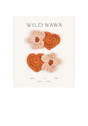 Wild Wawa Crochet Clip Set in Orange.