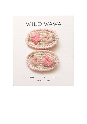 Wild Wawa Crochet Clip Set in Pink.