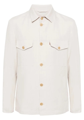 Luciano Barbera button-up linen shirt jacket - Neutrals
