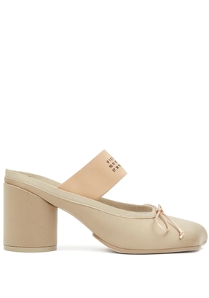 MM6 Maison Margiela 70mm logo-elastic Ballet mules - Neutrals