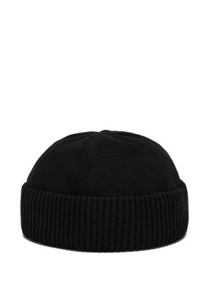 Giorgio Armani ribbed-trim beanie hat - Black