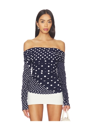 SWF Off Shoulder Wrap Top in Navy. Size L. Also in M, S, XS.