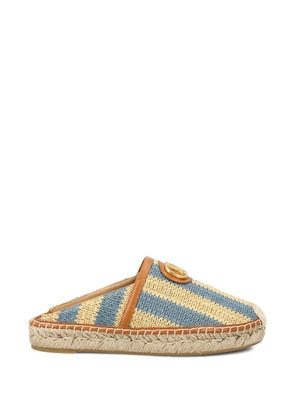 Valentino Garavani logo striped espadrilles - Blue