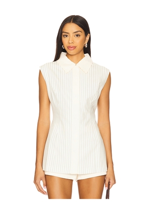 YLLW THE LABEL Anni Linen Top in White. Size L. Also in M, S, XS.