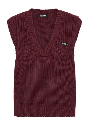 ROTATE BIRGER CHRISTENSEN V-neck knitted vest - Red