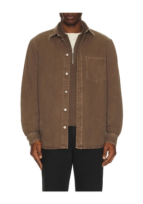 SAMSOE SAMSOE Sadamon P Overshirt in Brown. Size L. Also in M, S, XL/1X, XXL/2X.