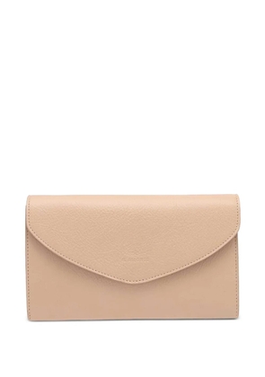 Il Bisonte foldover leather clutch bag - Neutrals