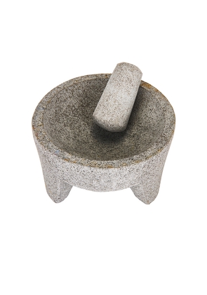 Verve Culture Molcajete in Tortilla Basket in Grey.